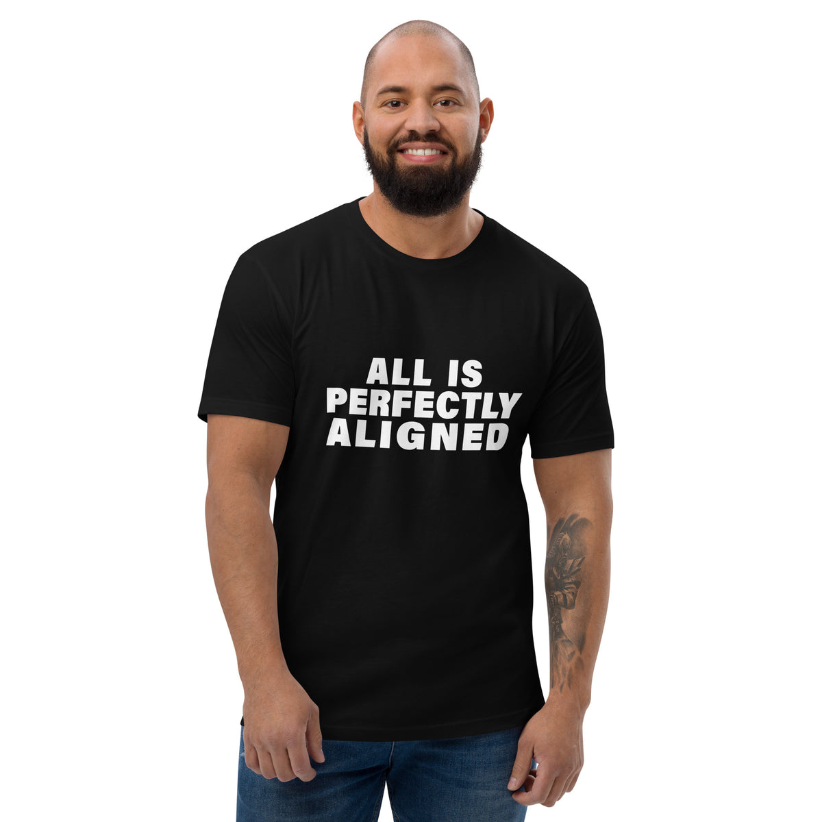 All Is Perfectly Aligned (Men-Black) Short Sleeve T-shirt