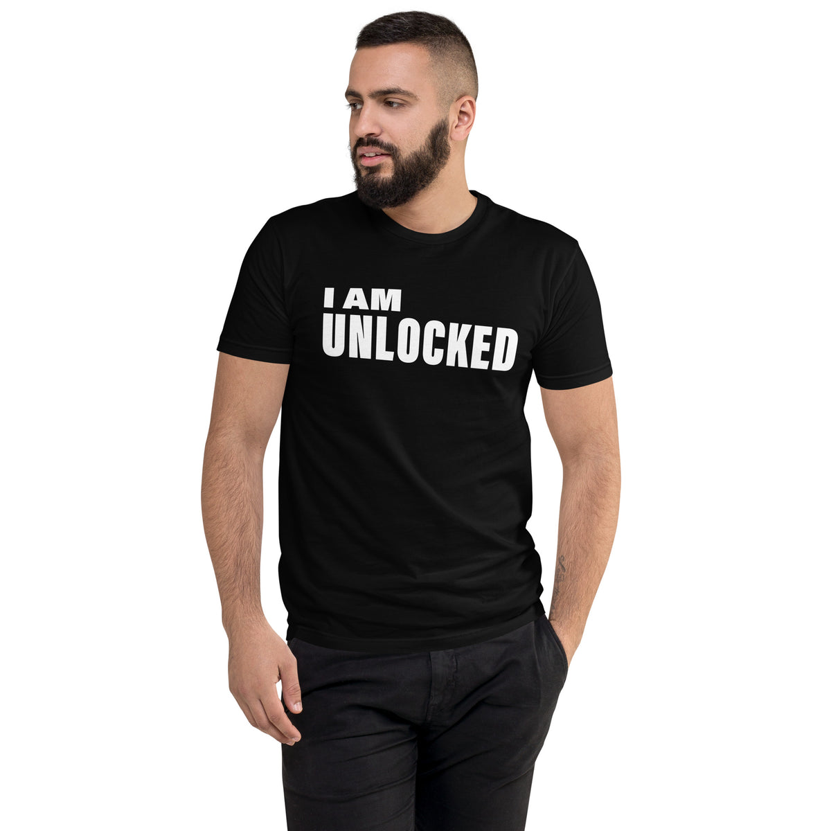 I Am Unlocked (Men-Black) Short Sleeve T-shirt