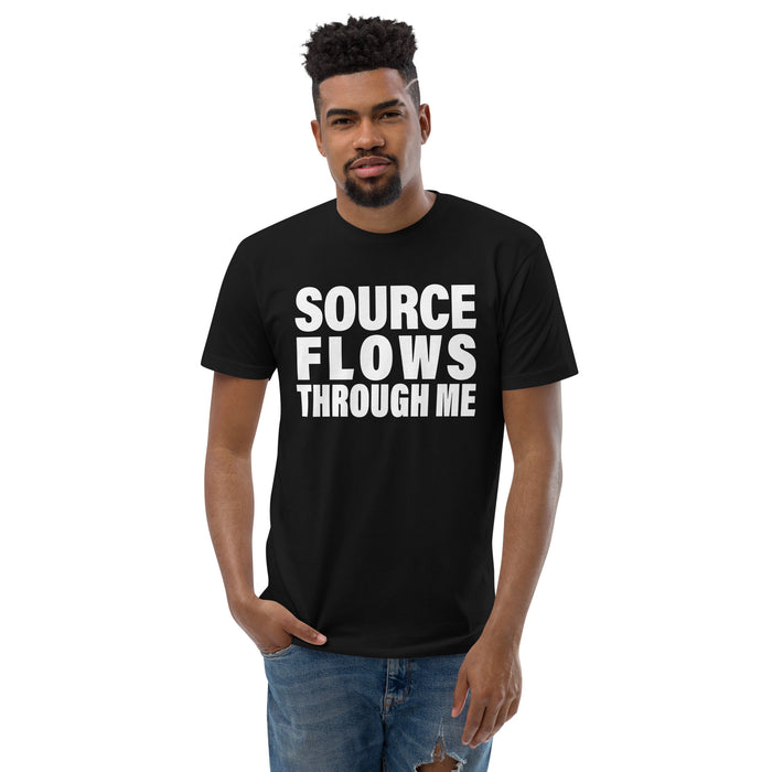 Source Flows Through Me (Men-Black) Short Sleeve T-shirt