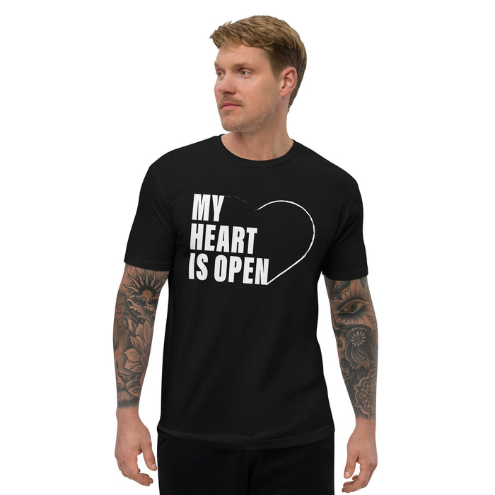 My Heart Is Open (Men-Black) Short Sleeve T-shirt