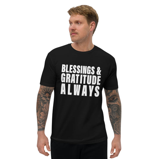 Blessings & Gratitude Always (Men-Black) Short Sleeve T-shirt