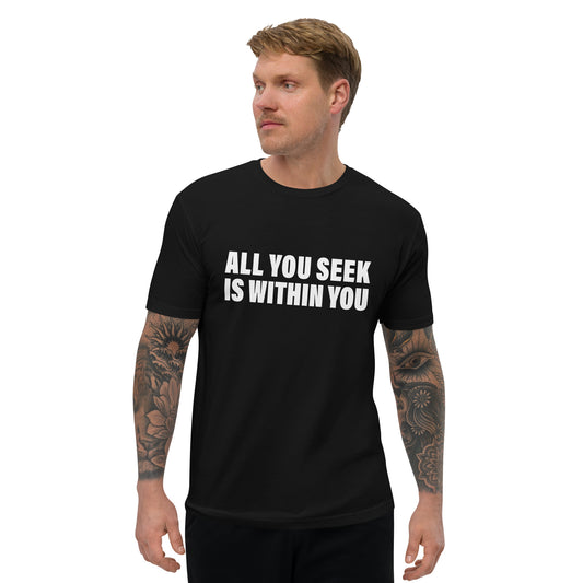 All You Seek Is Within You (Men-Black) Short Sleeve T-shirt