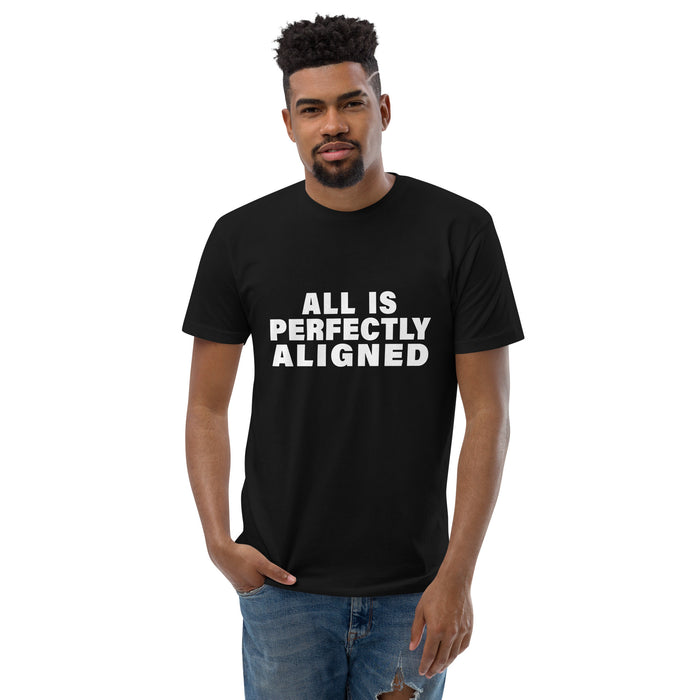 All Is Perfectly Aligned (Men-Black) Short Sleeve T-shirt