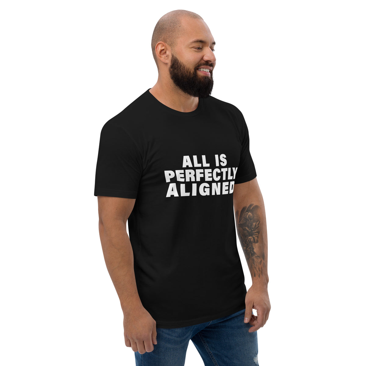 All Is Perfectly Aligned (Men-Black) Short Sleeve T-shirt
