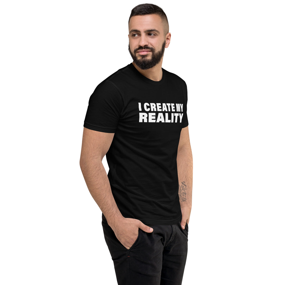 I Create My Reality (Men-Black) Short Sleeve T-shirt
