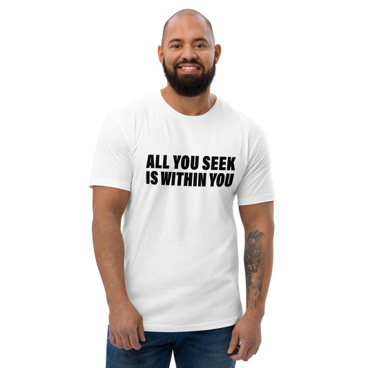 All You Seek Is Within You (Men-White) Short Sleeve T-shirt
