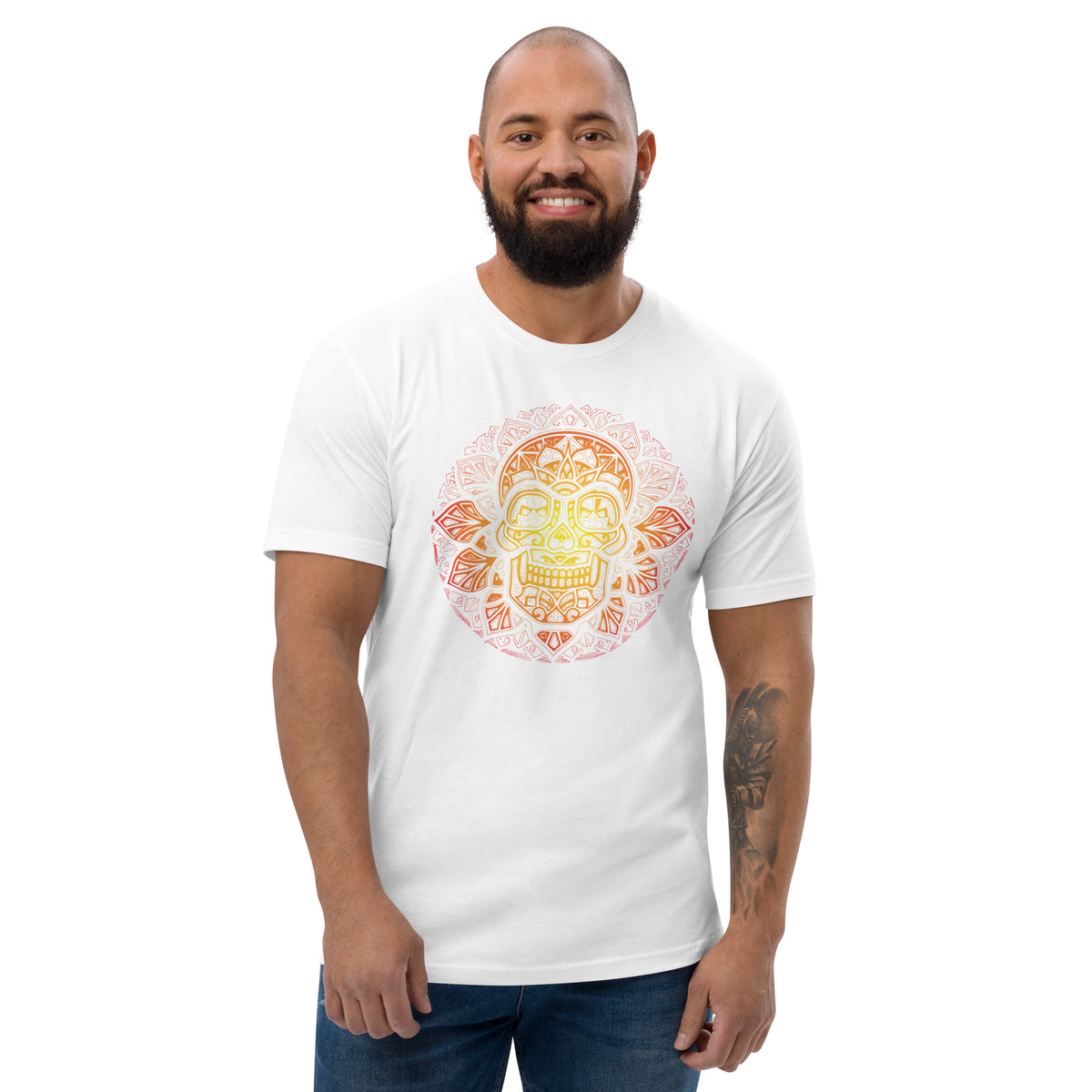 Sacred Skull (Men-White) Short Sleeve T-shirt