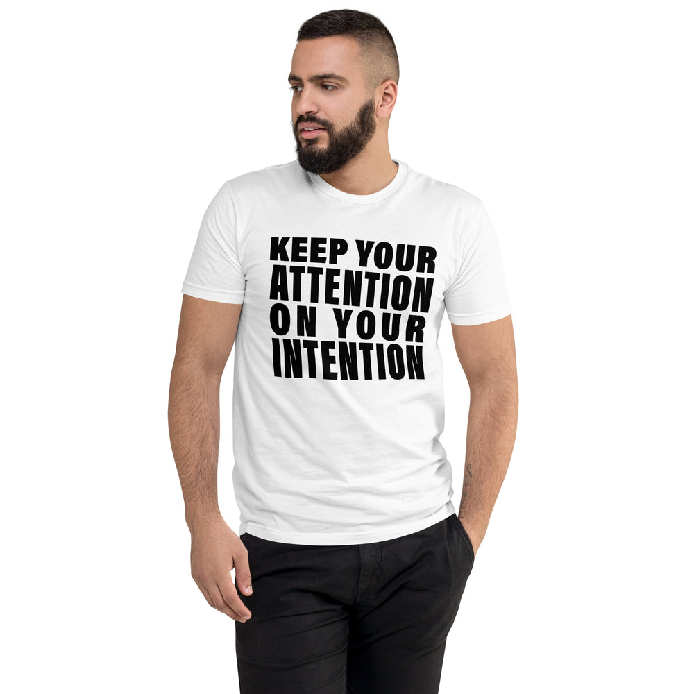 Keep Your Attention On Your Intention (Men-White) Short Sleeve T-shirt