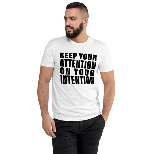 Keep Your Attention On Your Intention (Men-White) Short Sleeve T-shirt