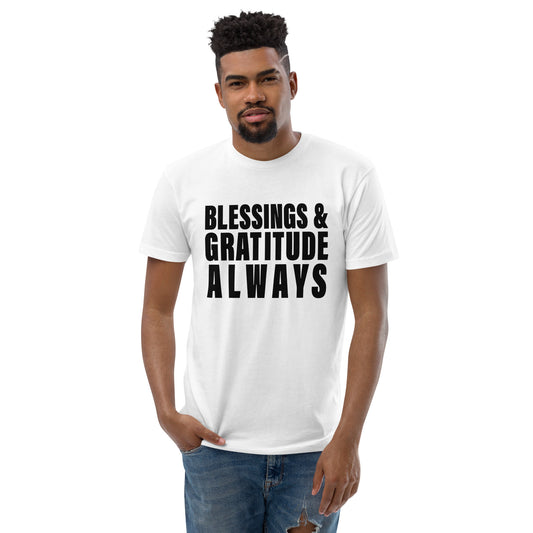 Blessings & Gratitude Always (Men-White) Short Sleeve T-shirt