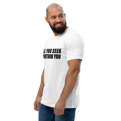 All You Seek Is Within You (Men-White) Short Sleeve T-shirt
