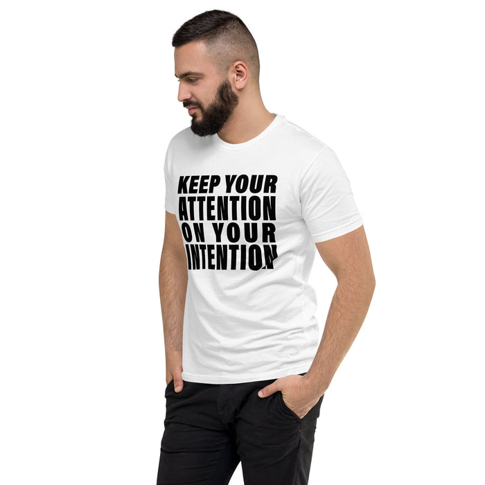 Keep Your Attention On Your Intention (Men-White) Short Sleeve T-shirt