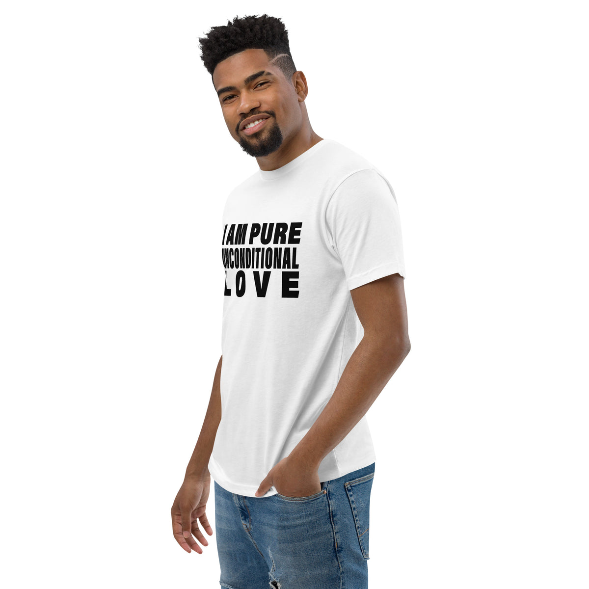 I Am Pure Unconditional Love (Men-White) Short Sleeve T-shirt
