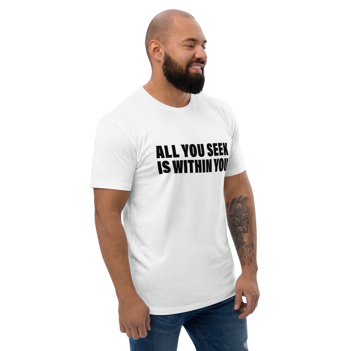 All You Seek Is Within You (Men-White) Short Sleeve T-shirt