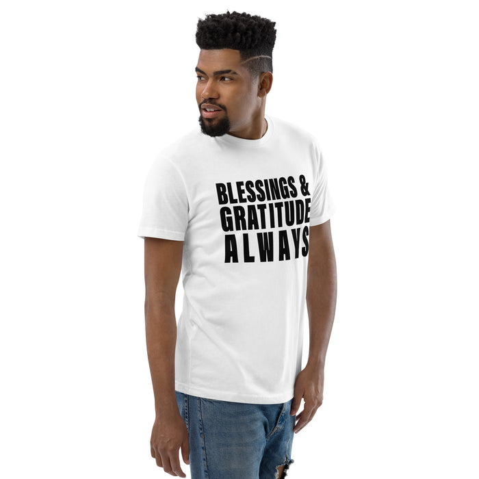 Blessings & Gratitude Always (Men-White) Short Sleeve T-shirt