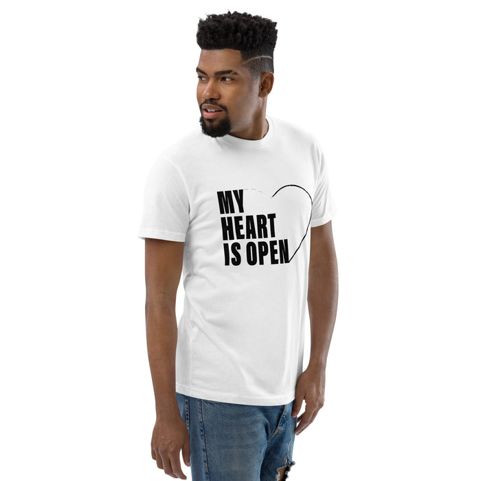 My Heart Is Open (Men-White) Short Sleeve T-shirt