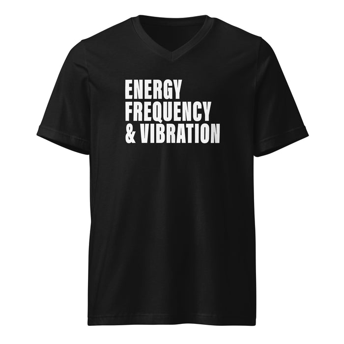 Energy Frequency & Vibration (Women-Black) - Unisex Short Sleeve V-Neck T-Shirt