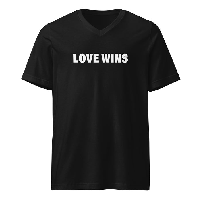 Love Wins (Women-Black) - Unisex Short Sleeve V-Neck T-Shirt