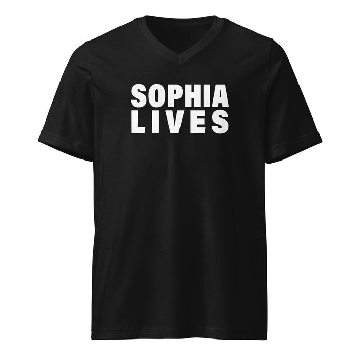 Sophia Lives (Women-Black) - Unisex Short Sleeve V-Neck T-Shirt