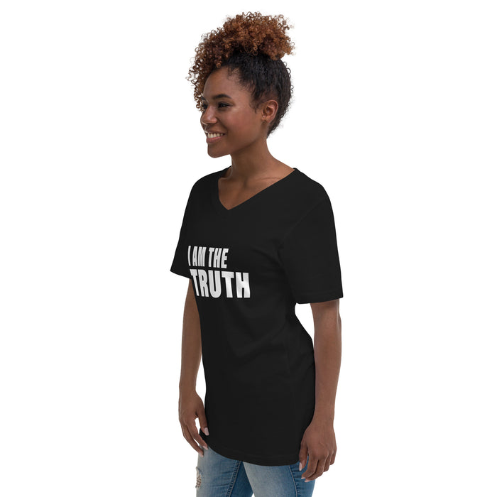 I Am The Truth (Women-Black) - Unisex Short Sleeve V-Neck T-Shirt