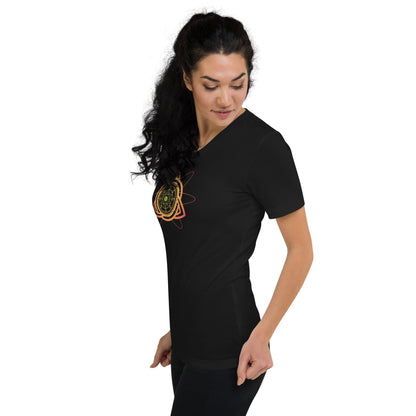Atomic Clarity (Women-Black) - Unisex Short Sleeve V-Neck T-Shirt