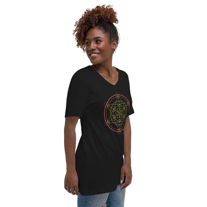 OmniSphere (Women-Black) - Unisex Short Sleeve V-Neck T-Shirt
