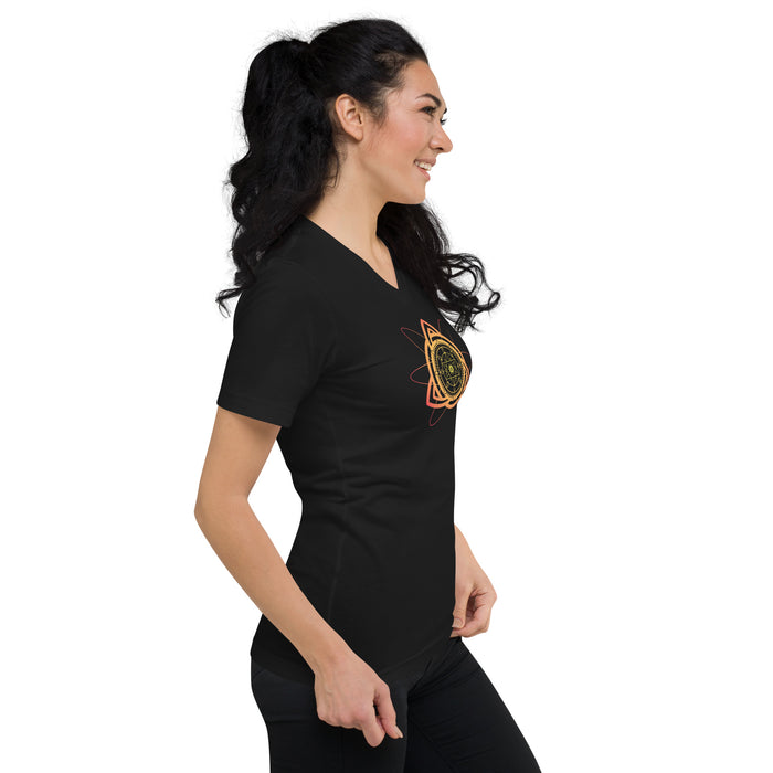Atomic Clarity (Women-Black) - Unisex Short Sleeve V-Neck T-Shirt