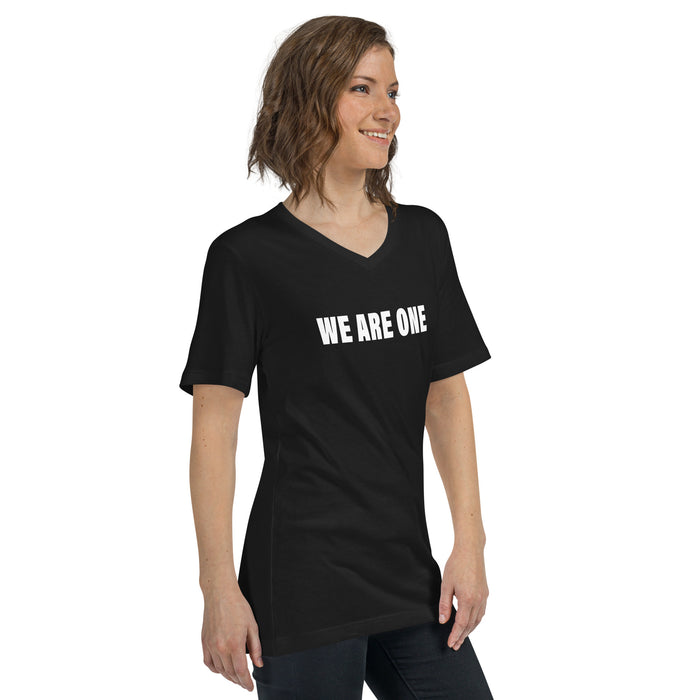 We Are One (Women-Black) - Unisex Short Sleeve V-Neck T-Shirt
