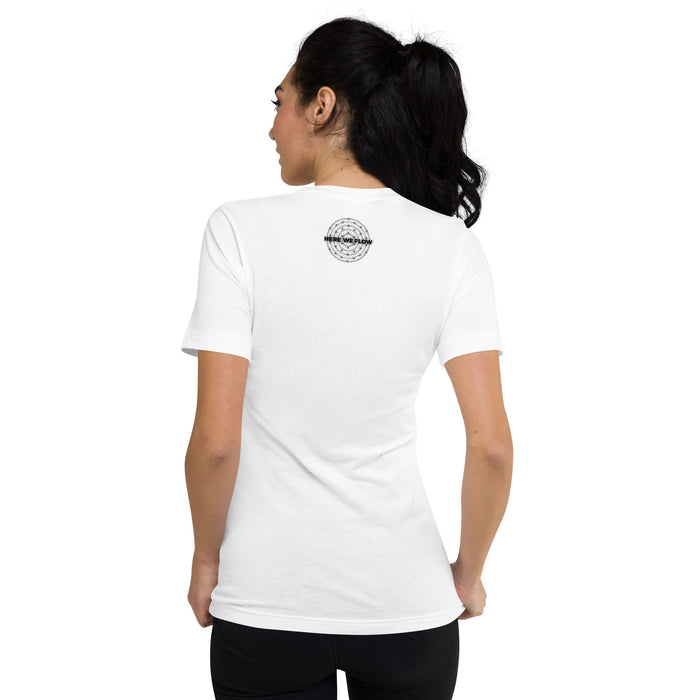 Hexacube (Women-White) - Unisex Short Sleeve V-Neck T-Shirt