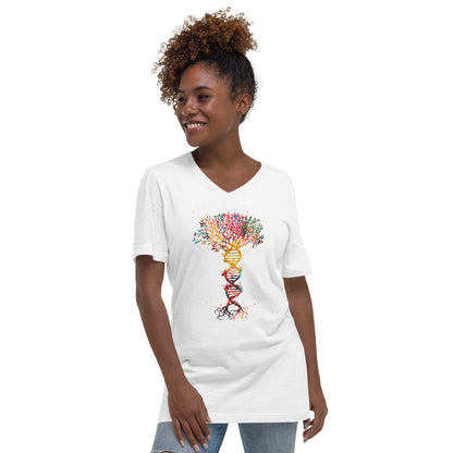 TreeNA Rainbow (Women-White) - Unisex Short Sleeve V-Neck T-Shirt