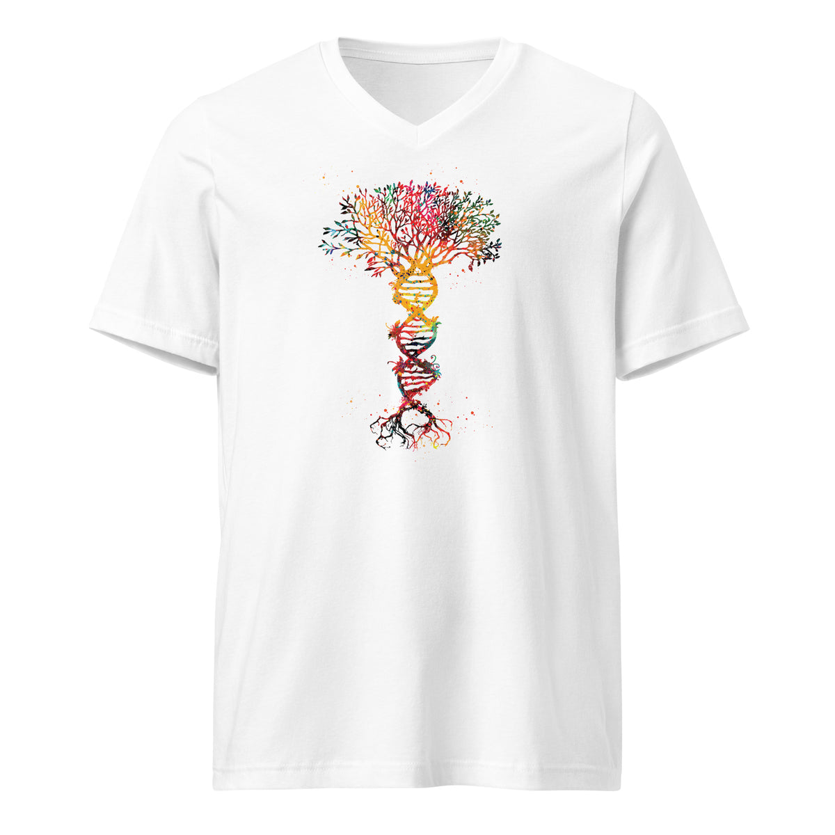 TreeNA Rainbow (Women-White) - Unisex Short Sleeve V-Neck T-Shirt
