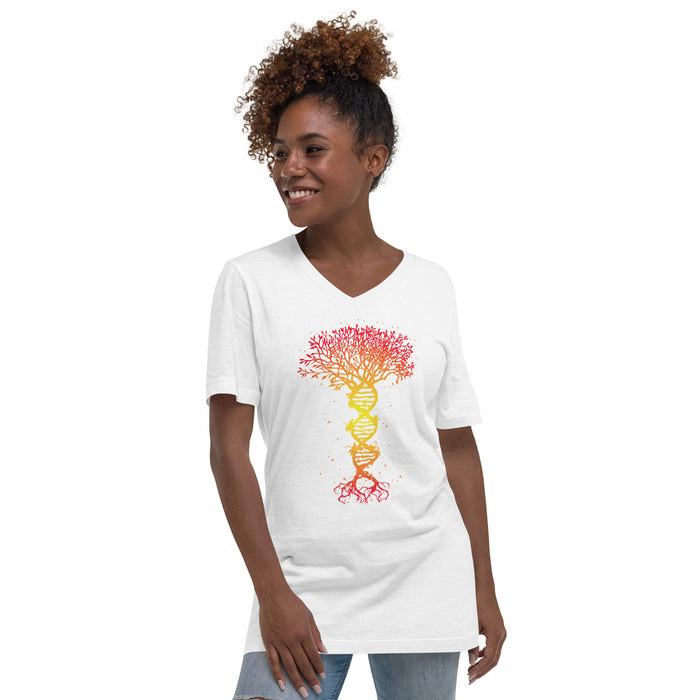 TreeNA (Women-White) - Unisex Short Sleeve V-Neck T-Shirt