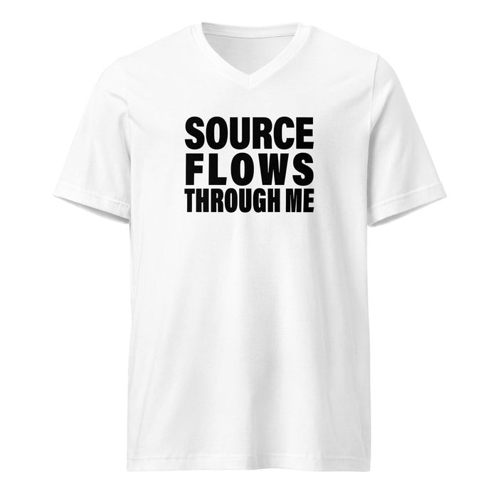 Source Flows Through Me (Women-White) - Unisex Short Sleeve V-Neck T-Shirt