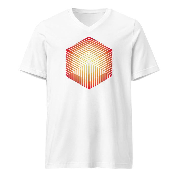 Hexacube (Women-White) - Unisex Short Sleeve V-Neck T-Shirt