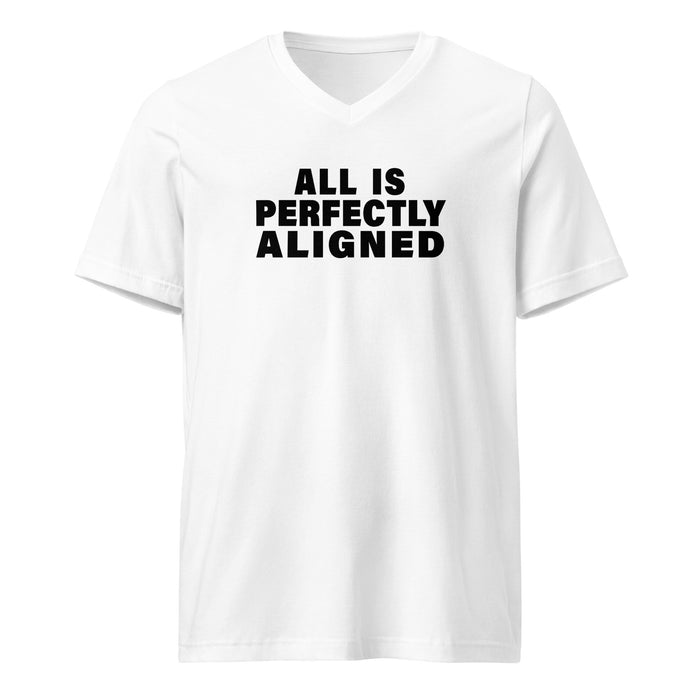 All Is Perfectly Aligned (Women-White) - Unisex Short Sleeve V-Neck T-Shirt