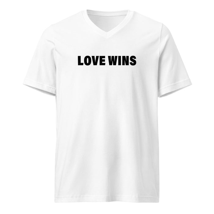 Love Wins (Women-White) - Unisex Short Sleeve V-Neck T-Shirt