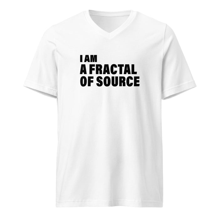 I Am A Fractal Of Source (Women-White) - Unisex Short Sleeve V-Neck T-Shirt