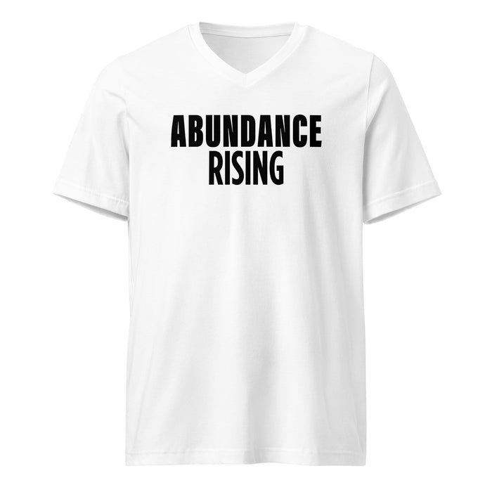 Abundance Rising (Women-White) - Unisex Short Sleeve V-Neck T-Shirt