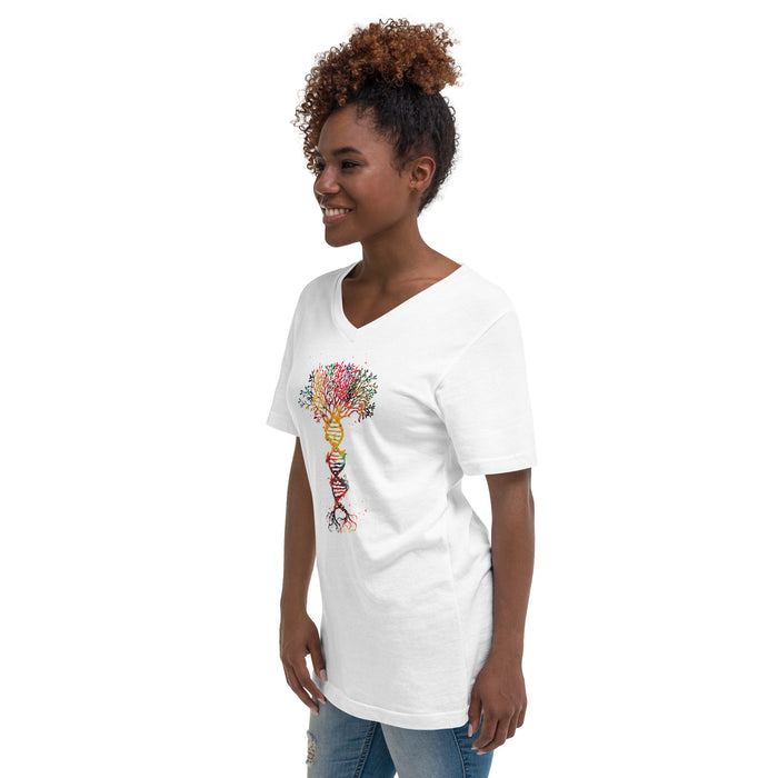 TreeNA Rainbow (Women-White) - Unisex Short Sleeve V-Neck T-Shirt