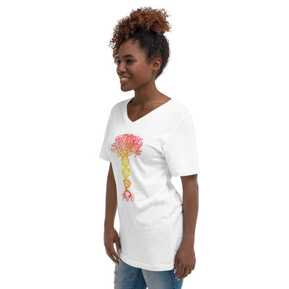 TreeNA (Women-White) - Unisex Short Sleeve V-Neck T-Shirt