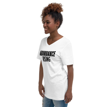 Abundance Rising (Women-White) - Unisex Short Sleeve V-Neck T-Shirt