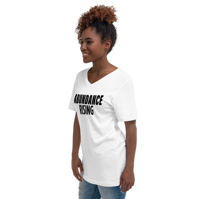 Abundance Rising (Women-White) - Unisex Short Sleeve V-Neck T-Shirt