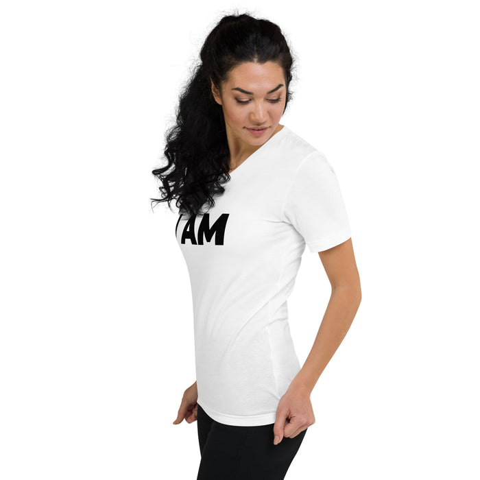 I Am (Women-White) - Unisex Short Sleeve V-Neck T-Shirt