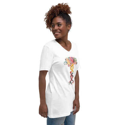 TreeNA Rainbow (Women-White) - Unisex Short Sleeve V-Neck T-Shirt
