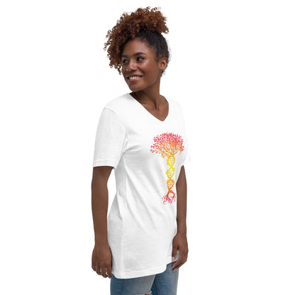 TreeNA (Women-White) - Unisex Short Sleeve V-Neck T-Shirt