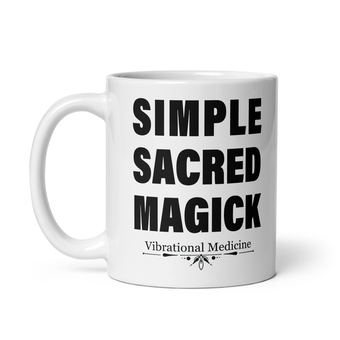 Simple Sacred Magick White Glossy Mug