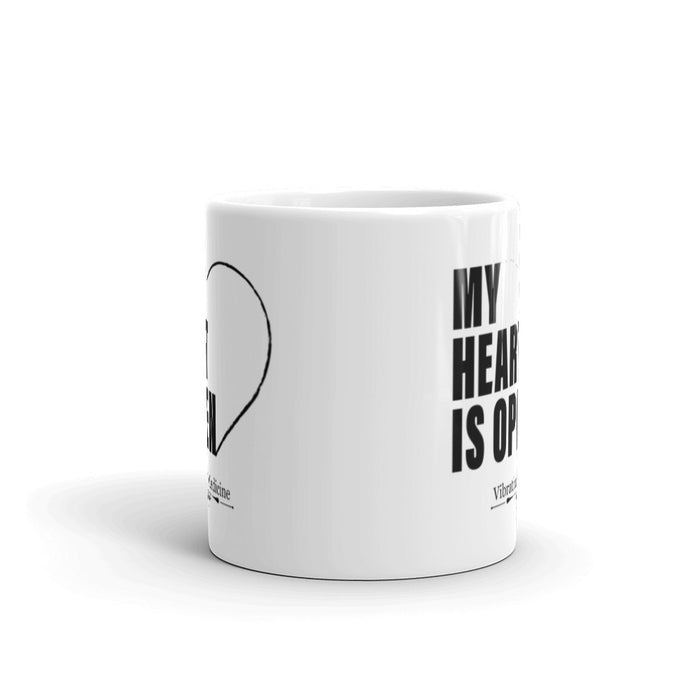 My Heart Is Open White Glossy Mug