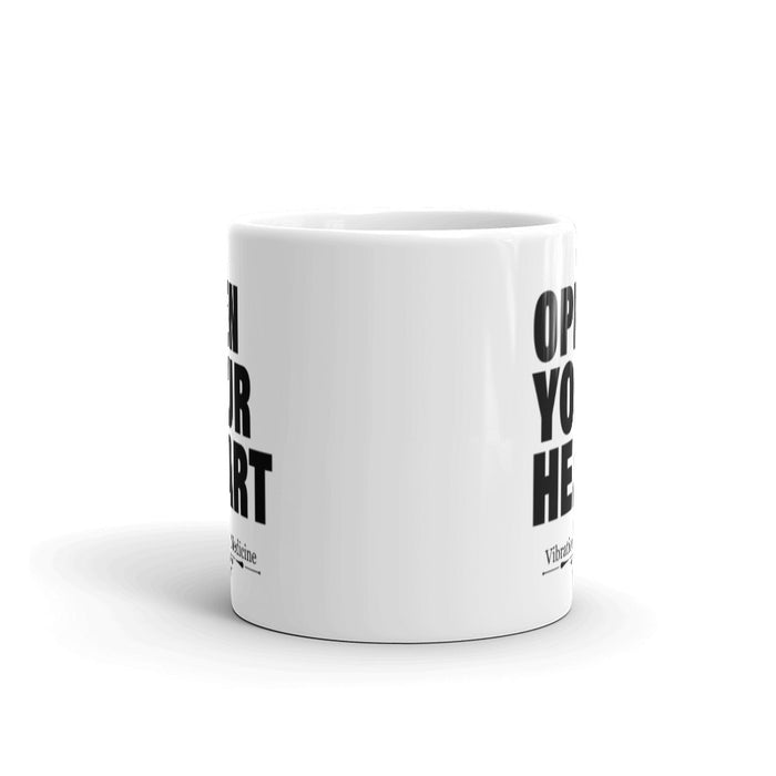 Open Your Heart White Glossy Mug