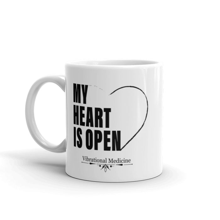 My Heart Is Open White Glossy Mug