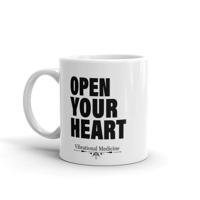 Open Your Heart White Glossy Mug